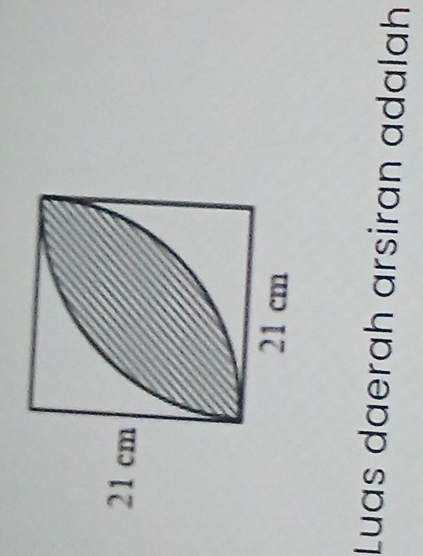 21 cm
21 cm
Luas daerah arsiran adalah