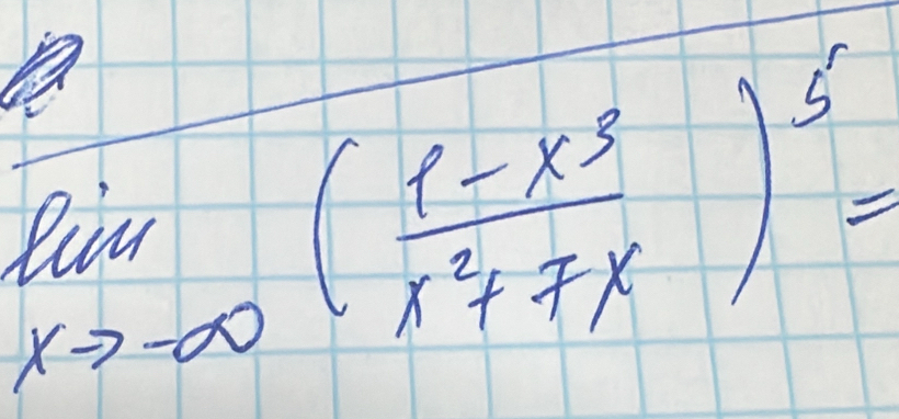 limlimits _xto -∈fty ( (1-x^3)/x^2+7x )^5=