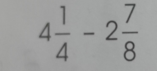 4 1/4 -2 7/8 