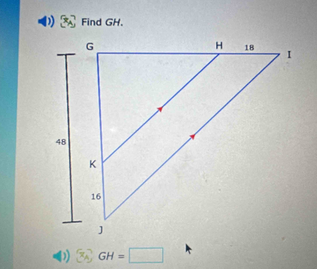 Find GH.
 enclosecircle3 GH=□