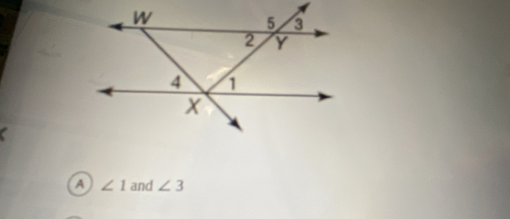 a
A ∠ 1 and ∠ 3