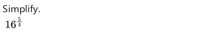 Simplify.
16^(frac 6)7