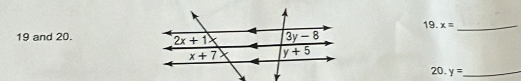 x= _
19 and 20.
20. y= _