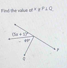 Find the value of × if P⊥ Q.