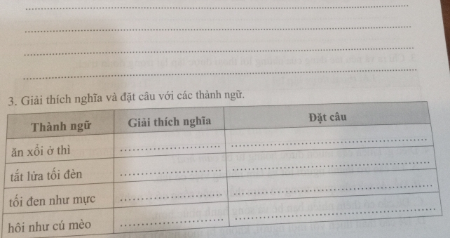 câu với các thành ngữ.