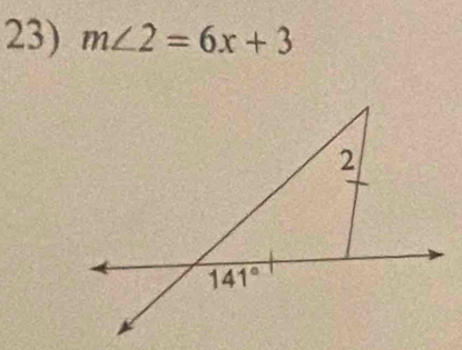 m∠ 2=6x+3