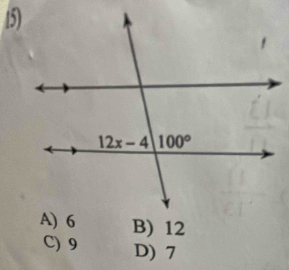 B) 12
C) 9
D) 7