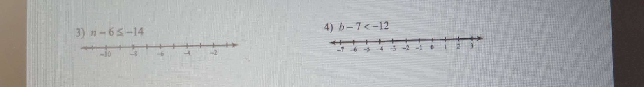 n-6≤ -14
4) b-7