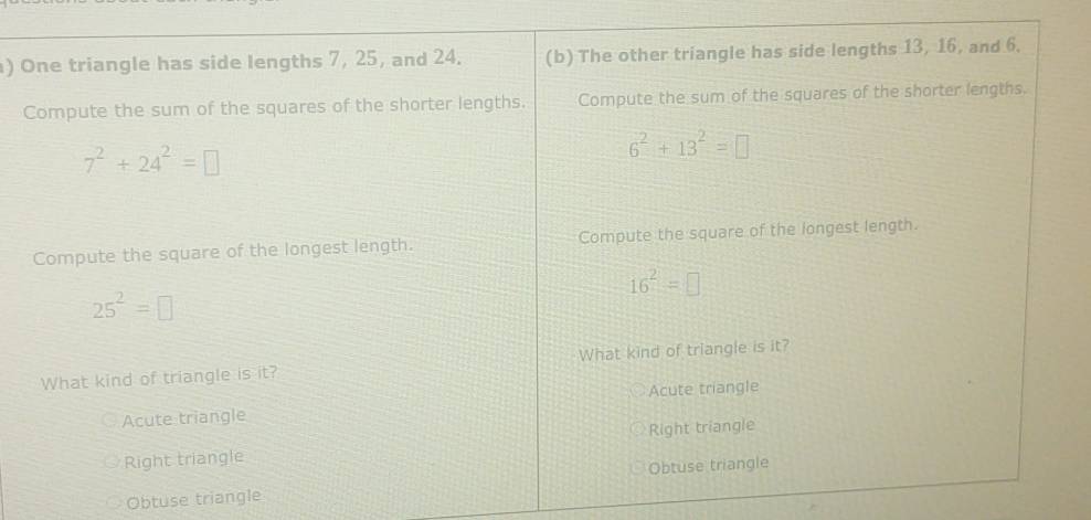 ) 
Obtuse triangle