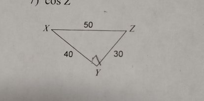 1 cos ∠