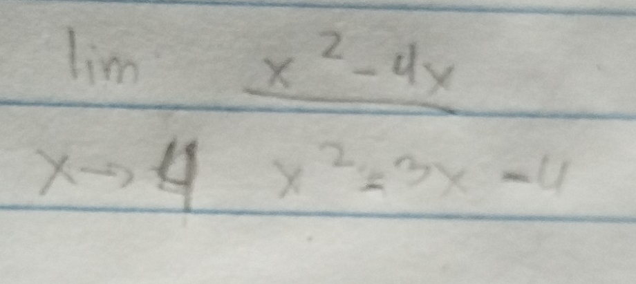 limlimits _xto 4 (x^2-4x)/x^2-3x-4 