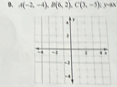 A(-2,-4), B(6,2), C(3,-5); y=ax