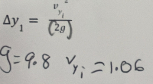 △ y_1=frac v_1(2g)