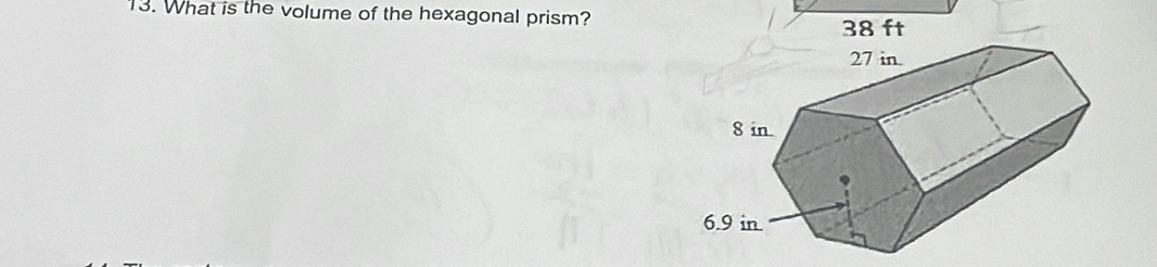 What is the volume of the hexagonal prism?