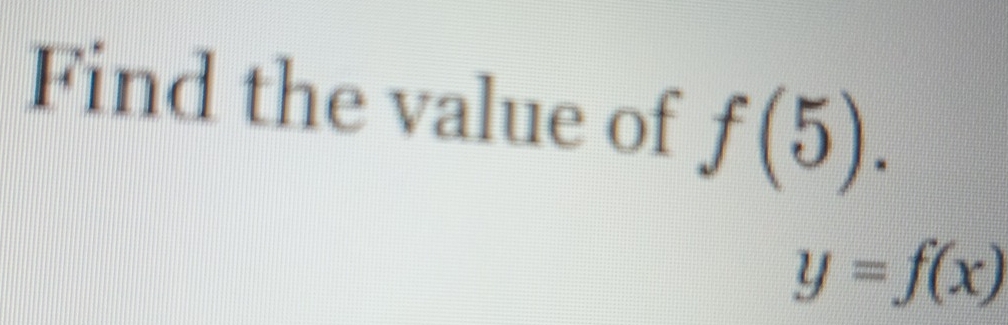 Find the value of f(5).
y=f(x)