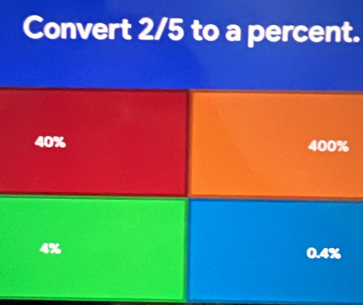 Convert 2/5 to a percent.