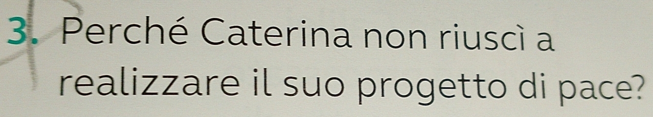 Perché Caterina non riuscì a 
realizzare il suo progetto di pace?