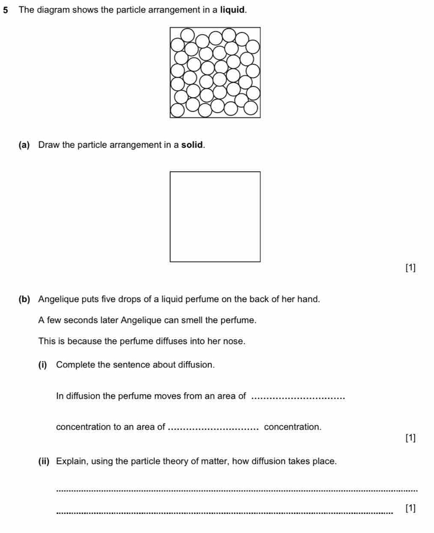 Solved: The diagram shows the particle arrangement in a liquid. (a ...