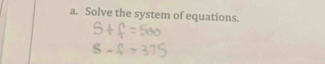 Solve the system of equations.