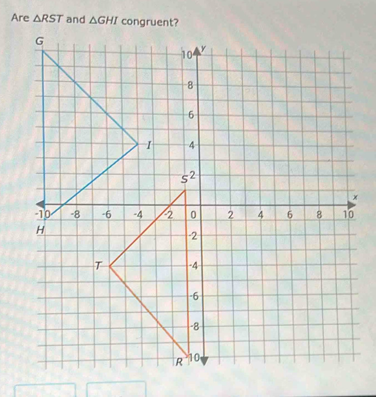 Are △ RST and △ GHI congruent?