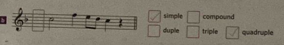 simple compound
duple triple quadruple