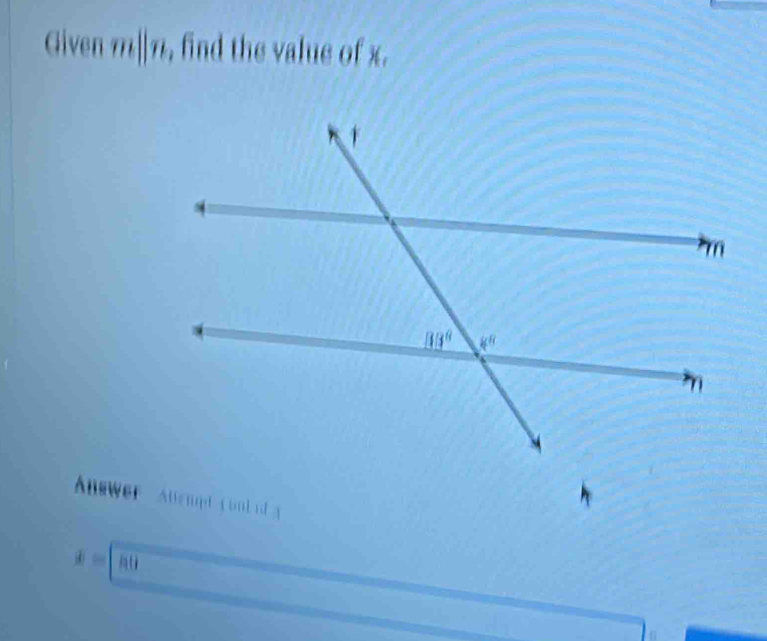 Given ||n , find the value of x.
Answer   Auempt  o
x=ln t^(□)