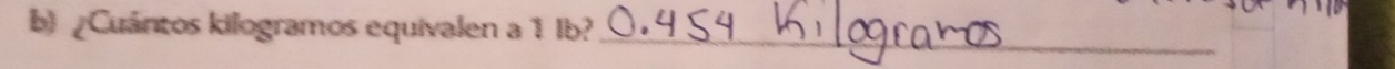 ¿Cuántos kilogramos equivalen a 1 Ib?_