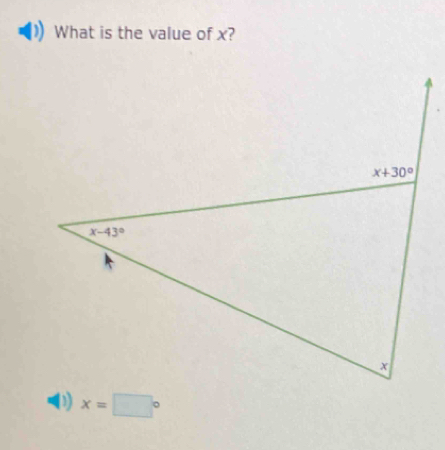 What is the value of x?
1) x=□°