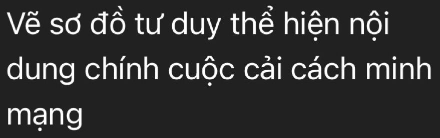 Vẽ sơ đồ tư duy thể hiện nội 
dung chính cuộc cải cách minh 
mạng