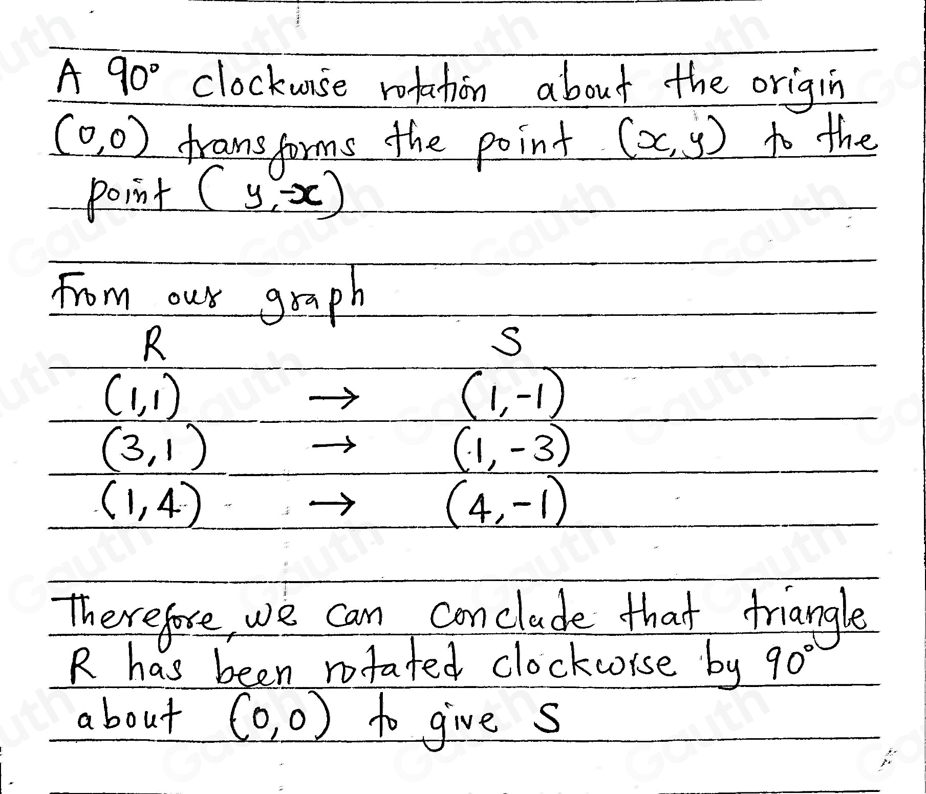 Solved: Triangle R has been rotated clockwise/anticlockwise by about ...