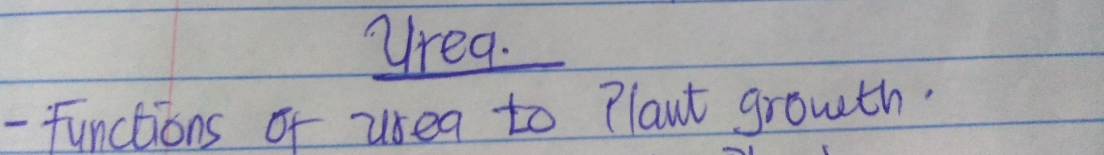 Urea. 
- functions or usea to Plaut growth.
