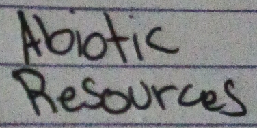 Abiotic 
Besources