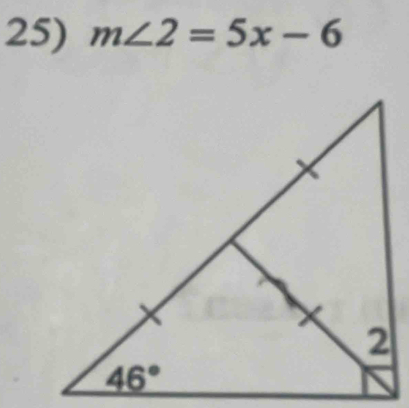 m∠ 2=5x-6