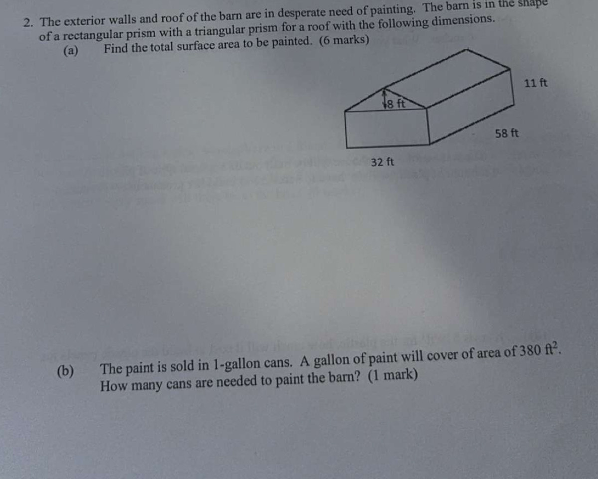 Solved: The exterior walls and roof of the barn are in desperate need ...