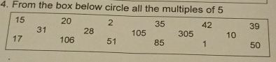 From the box below circle all the multi