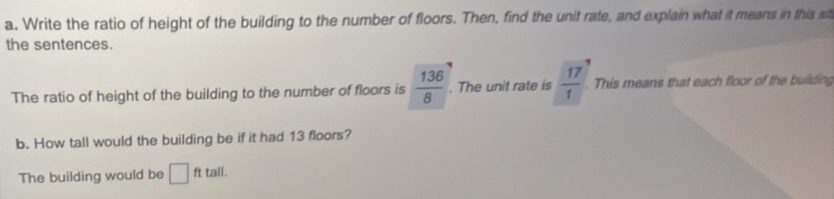 Solved: Write the ratio of height of the building to the number of ...