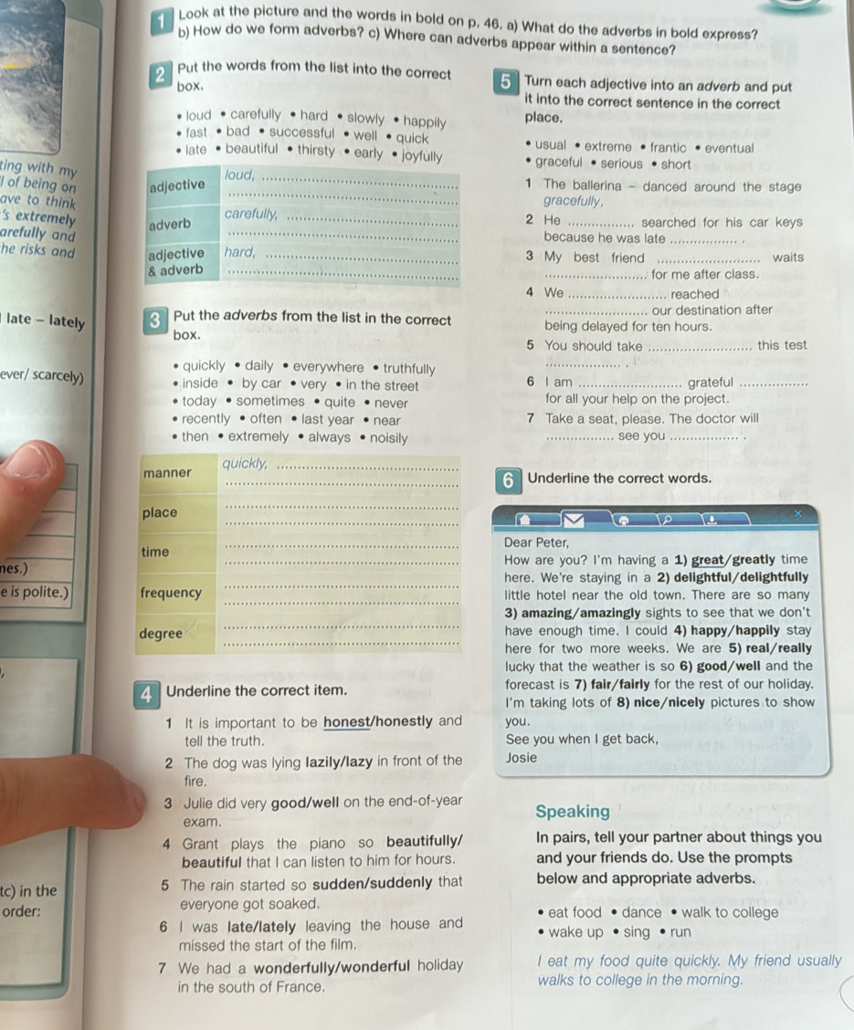 Solved: Look at the picture and the words in bold on p. 46. a) What do ...