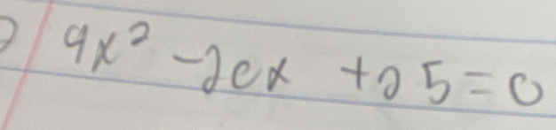 9x^2-2cx+25=0