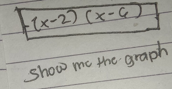 (x-2)(x-6)
show me the graph