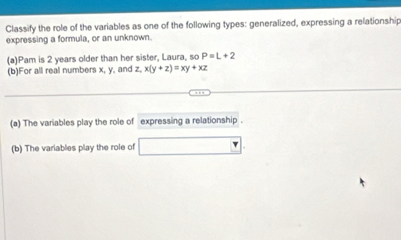 Solved: Classify the role of the variables as one of the following ...