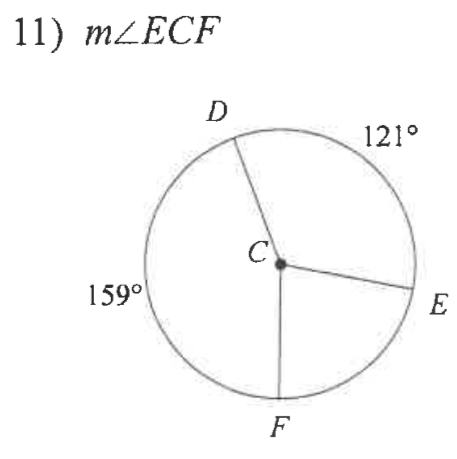 m∠ ECF
E