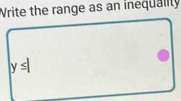 Write the range as an inequality
y≤ |