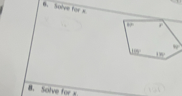 Solve for x
8. Solve for x