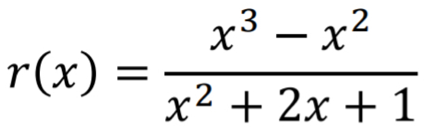 r(x)= (x^3-x^2)/x^2+2x+1 