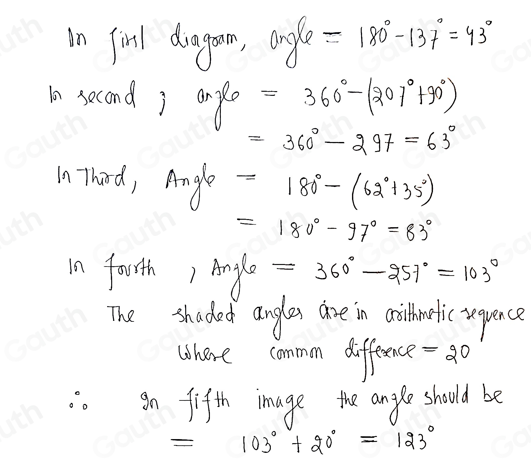 Solved: The sizes of the shaded angles in the images below form a ...