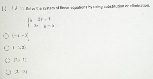 Solved: Solve the system of linear equations by using substitution or ...