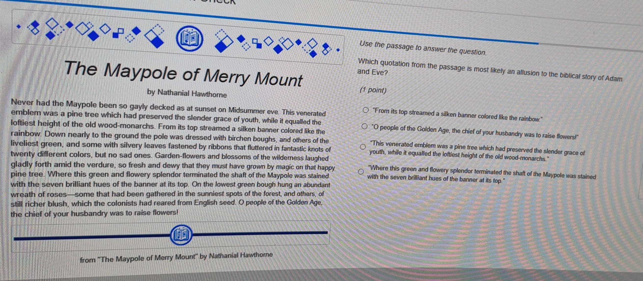 Solved: Use the passage to answer the question. Which quotation from ...