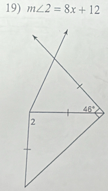 m∠ 2=8x+12