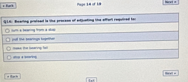 Back Page 14 of 19 Next = 
Back Next 
Exit