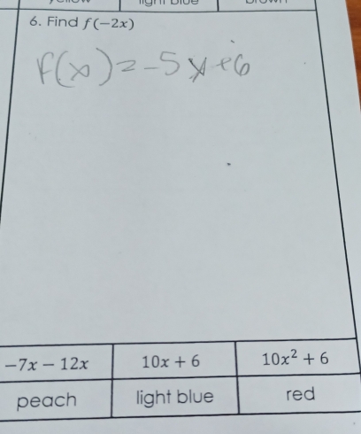 Find f(-2x)